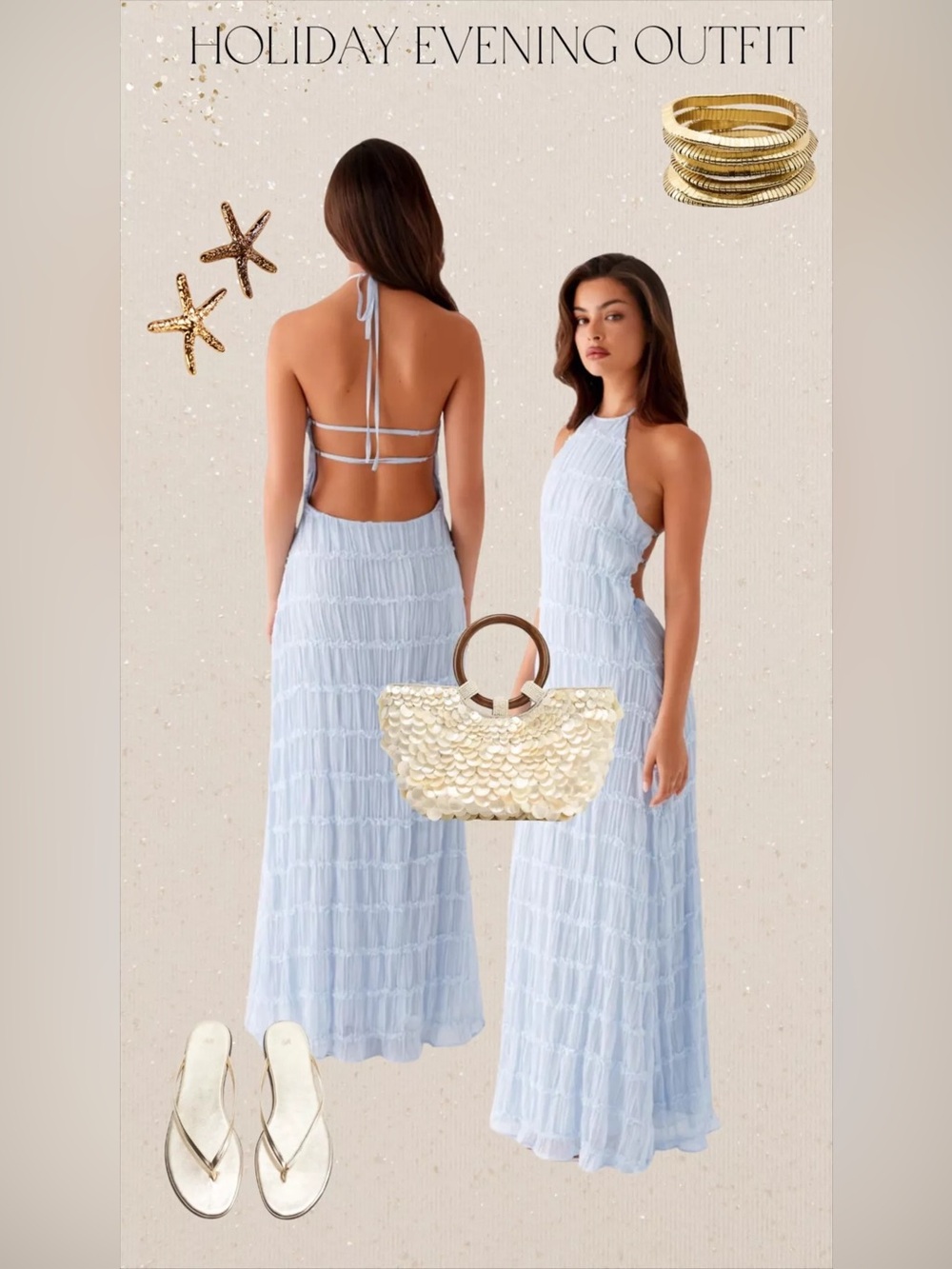 Peppermayo Aullie Halter Maxi Dress in Light Blue - Size 2 (XS) - Picture 5 of 16